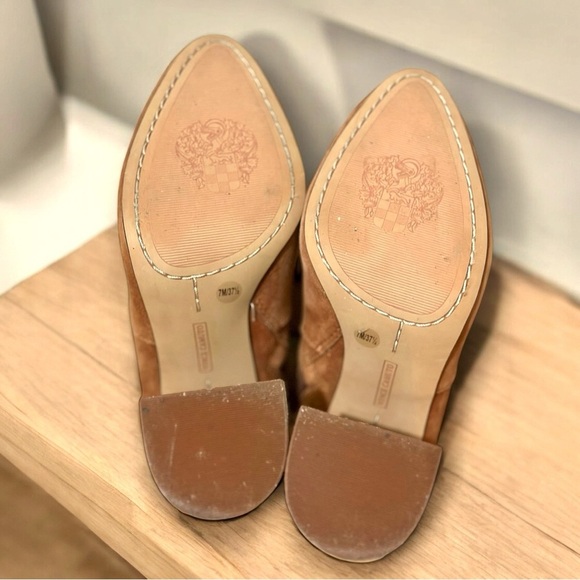 019 Vince Camuto | NWOT $130 Tan Suede Block Heel Ankle Bootie (Size 7) - Picture 7 of 12